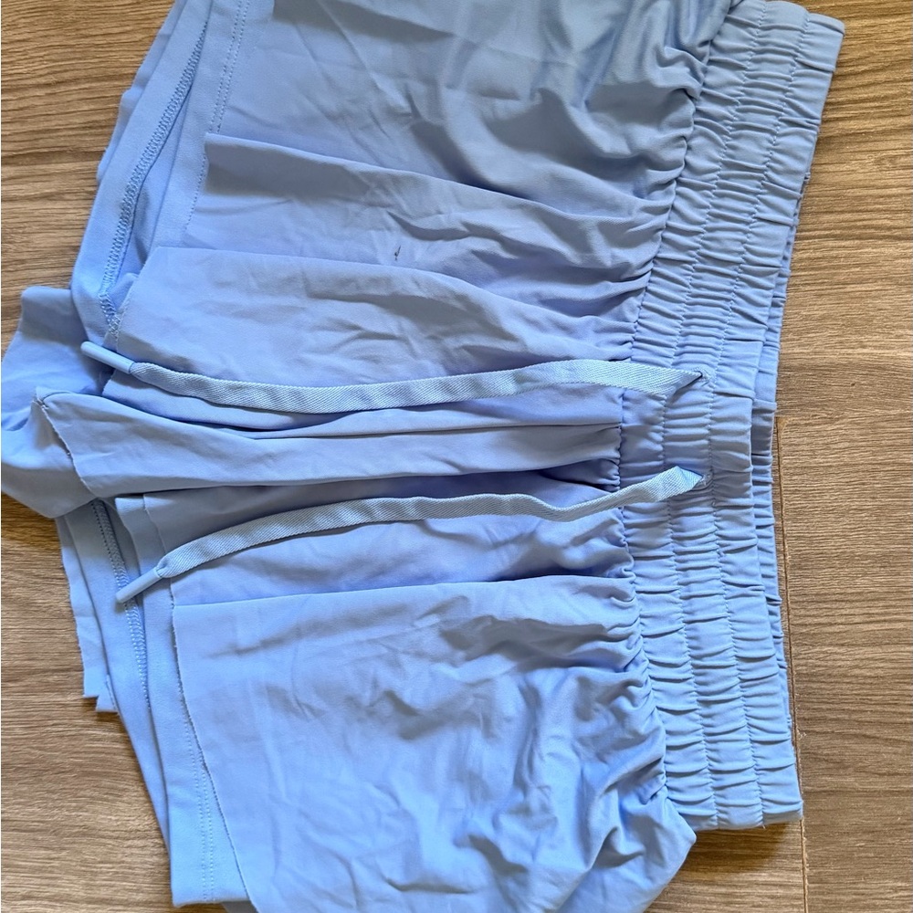 Light Blue Elastic Waist Shorts